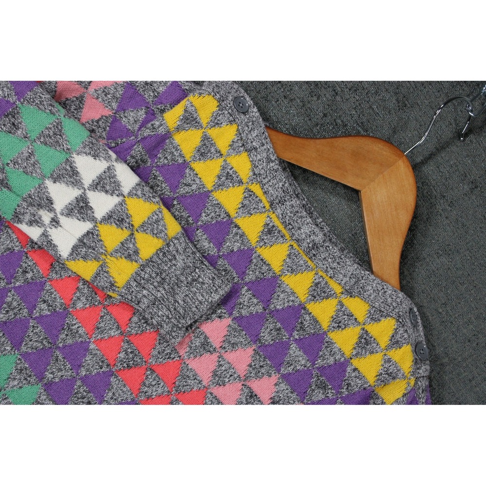 GapKids Girls Gray Geometric Triangle Knit Sweater Dress Size S 6-7 Multi Color